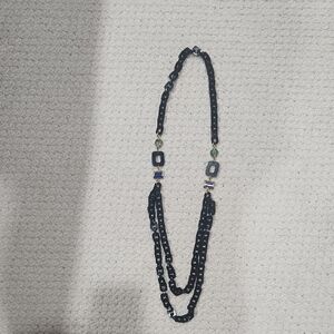 Nest Ebony, Lapis, Jade, Gold Long Necklace